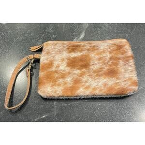 Myra Bag Upcycled 9X6 clutch purse hair on hide Western Boho